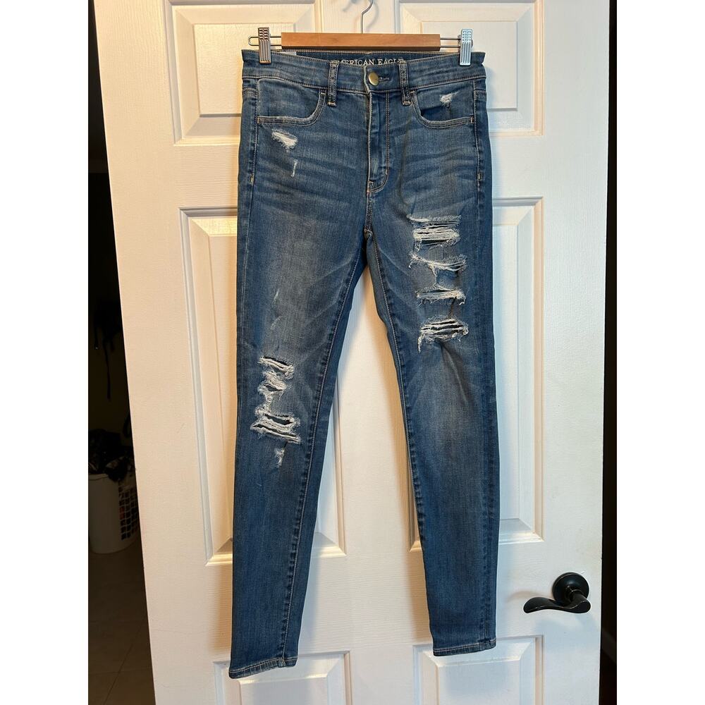 American Eagle super stretch distressed skinny jeans, Size 6